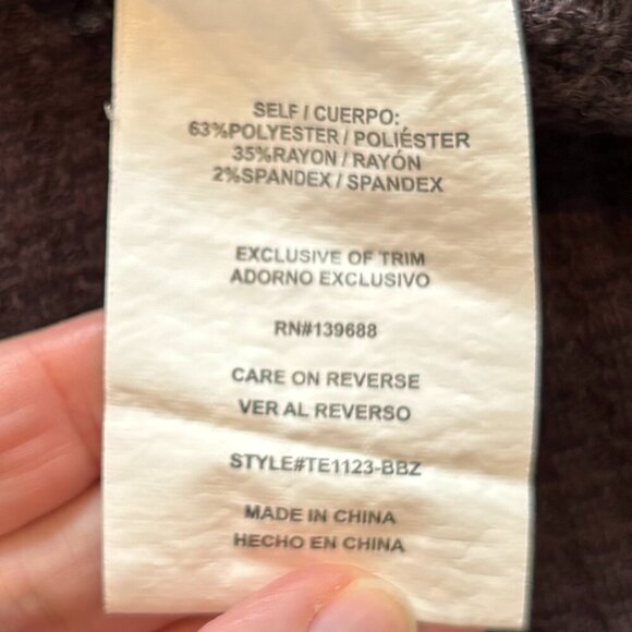 Altar'd State Black Long Sleeve Waffle Knit Flowy top with Crochet Detail Size S - Picture 9 of 9